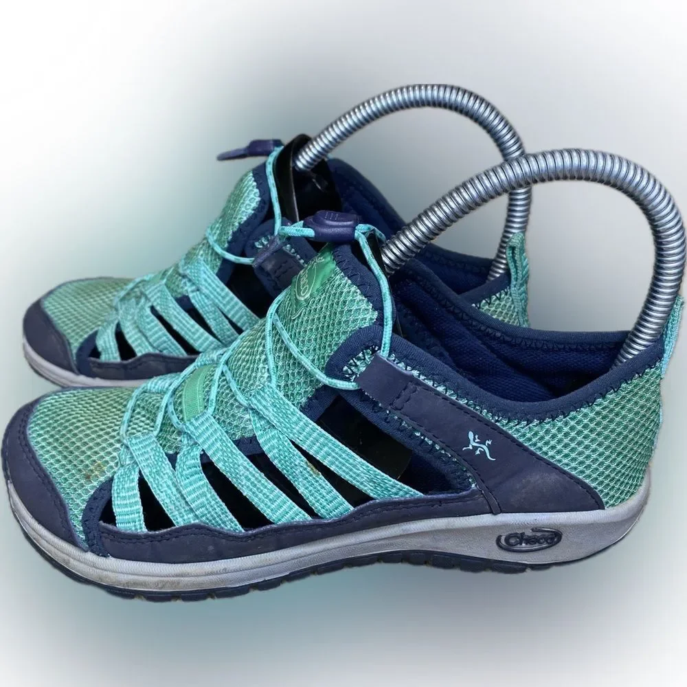Chaco Outcross 2 Watersport Shoe Big Kids Boys Girls Size 4 Navy Blue Teal